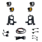 S1 Dual Fog Pocket Kit - '20-23 Sierra 2500HD/3500HD (Wide Cornering/Spot; Baja Amber/Clear)