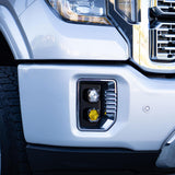 S1 Dual Fog Pocket Kit - '20-23 Sierra 2500HD/3500HD (Wide Cornering/Spot; Baja Amber/Clear)