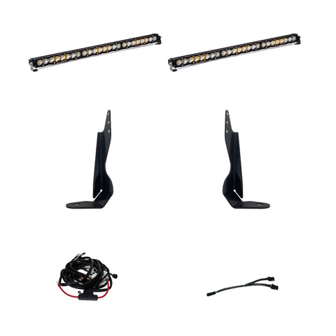 S8 Dual 30 Inch Grille Kit - '20-23 Sierra 2500HD/3500HD Exc. AT4 (Driving/Combo; Clear)