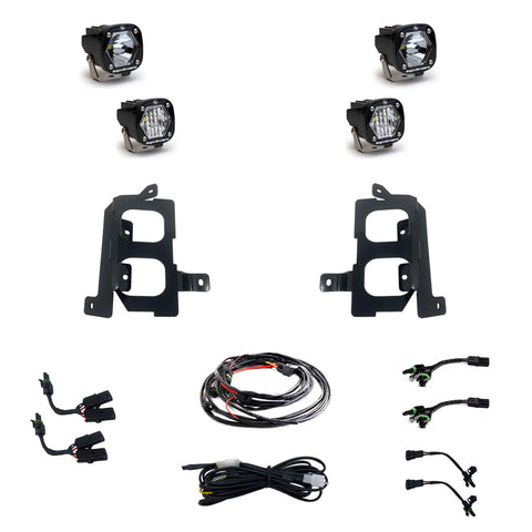 S1 Dual Fog Pocket Kit - '19-22 Sierra 1500 (Wide Cornering/Spot; Clear/Clear)
