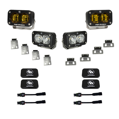 S2 SAE Amber/S2 Pro Fog Pocket Kits - Ford '21-26 F-150 Raptor  '23-26 Bronco Raptor  '24-26 F-150 Raptor 37/R