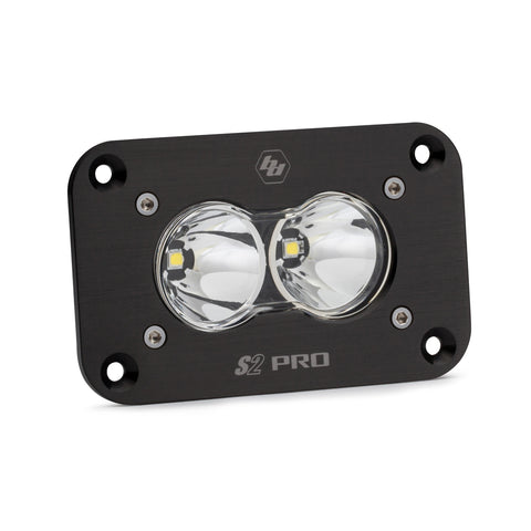 S2 Pro Black Flush Mount LED Light Pod (Spot; Clear)
