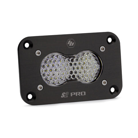 S2 Pro Black Flush Mount LED Light Pod (Work/Scene; Clear)