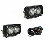 S2 Pro Black LED Light Pod Pair (Spot; Clear)