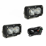 S2 Pro Black LED Light Pod Pair (Driving/Combo; Clear)
