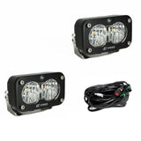S2 Pro Black LED Light Pod Pair (Wide Cornering; Clear)
