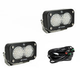 S2 Pro Black LED Light Pod Pair (Work/Scene; Clear)