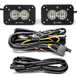 S2 Pro Black Flush Mount LED Light Pod Reverse Kit (Wide Cornering; Clear)