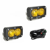 S2 Pro Black LED Light Pod Pair (Driving/Combo; Baja Amber)