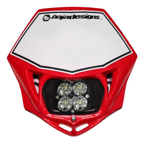 Motorcycle Squadron Pro (D/C) Headlight Kit W/ Shell (Red Shell; Spot; Clear)