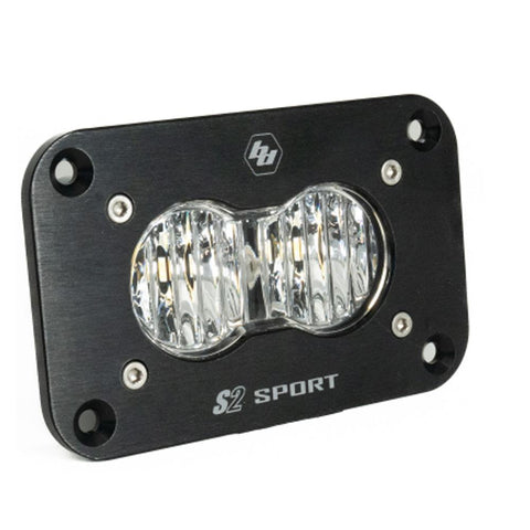S2 Sport Black Flush Mount LED Light Pod (Wide Cornering; Clear)