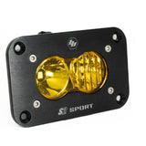 S2 Sport Black Flush Mount LED Light Pod (Driving/Combo; Baja Amber)