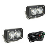 S2 Sport Black LED Light Pod Pair (Spot; Clear)