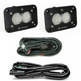 S2 Sport Black Flush Mount LED Light Pod Reverse Kit (Work/Scene; Clear)