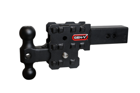 GEN-Y - PHANTOM-X 2.5" Solid Shank 2.5" Drop 1.6K TW 16K Hitch & GH-051 Dual-Ball - GH-2412X