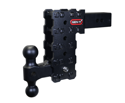 GEN-Y - PHANTOM-X 2.5" Solid Shank 7.5" Drop 1.6K TW 16K Hitch & GH-051 Dual-Ball Mount - GH-2414X