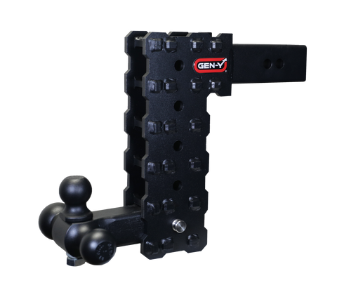 GEN-Y - PHANTOM-X 2.5" Solid Shank 10" Drop 1.6K TW 16K Hitch & GH-052 Tri-Ball Mount - GH-2435X