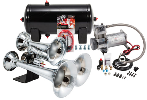 Kleinn Air Horns - HK6 - Chrome Triple Train Horn