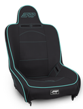 Premier High Back Suspension Seat; Black & Teal Vinyl