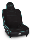 Premier High Back Suspension Seat; Black & Teal Tweed