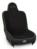 Premier High Back Suspension Seat; Black & Green Tweed