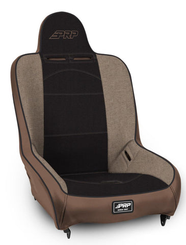 Premier High Back Suspension Seat; Tan And Black Tweed