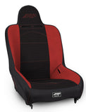 Premier High Back Suspension Seat; Black And Red Tweed