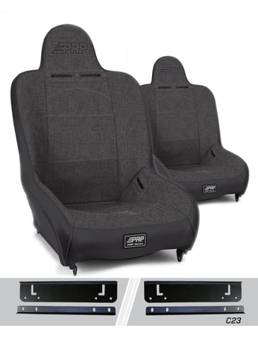 Premier High Back Suspension Seats Kit For 97-02 Jeep Wrangler TJ (Pair)  Grey