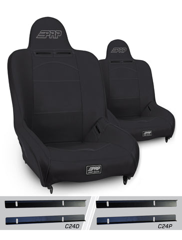 Premier High Back Suspension Seats Kit For 03-06 Jeep Wrangler TJ (Pair)  Black