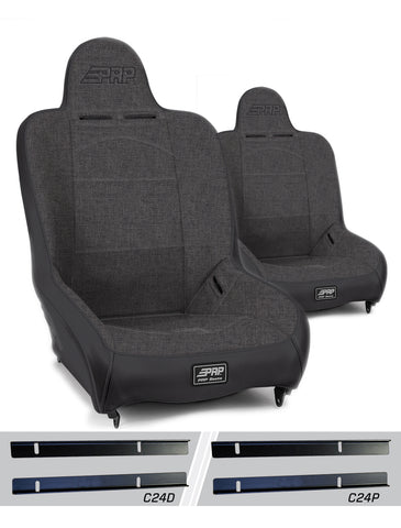 Premier High Back Suspension Seats Kit For 03-06 Jeep Wrangler TJ (Pair)  Grey