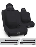 Premier High Back Suspension Seats Kit For Jeep Wrangler CJ7/YJ (Pair)  Black