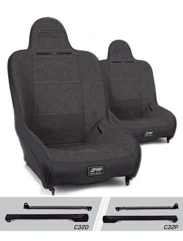 Premier High Back Suspension Seats Kit For Jeep Wrangler CJ7/YJ (Pair)  Grey