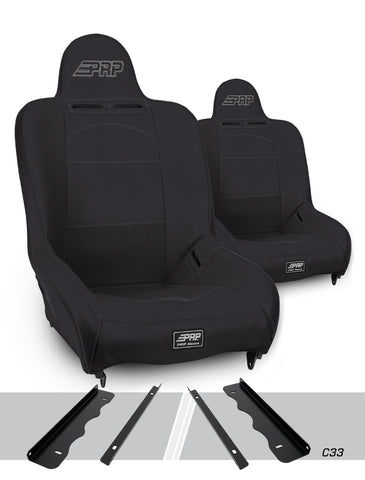 Premier High Back Suspension Seats Kit For 95-01 Jeep Cherokee XJ (Pair)  Black