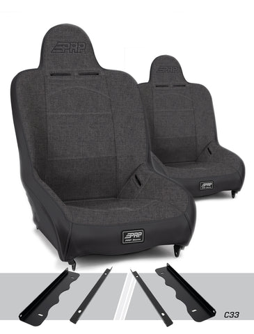 Premier High Back Suspension Seats Kit For 95-01 Jeep Cherokee XJ (Pair)  Grey