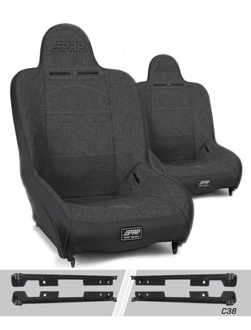 Premier High Back Suspension Seats Kit For Jeep Wrangler JK/JKU (Pair)  Grey