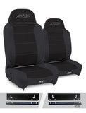 Enduro High Back Reclining Suspension Seats Kit For 97-02 Jeep Wrangler TJ (Pair)  Black