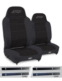 Enduro High Back Reclining Suspension Seats Kit For 03-06 Jeep Wrangler TJ (Pair)  Black