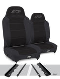 Enduro High Back Reclining Suspension Seats Kit For 95-01 Jeep Cherokee XJ (Pair)  Black