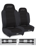 Enduro High Back Reclining Suspension Seats Kit For Jeep Wrangler JK/JKU (Pair)  Black