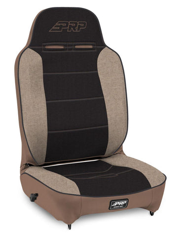 Enduro High Back Reclining Suspension Seat  Driver Side; Tan And Black