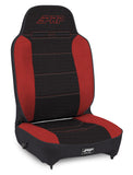 Enduro High Back Reclining Suspension Seat  Driver Side; Black And Red