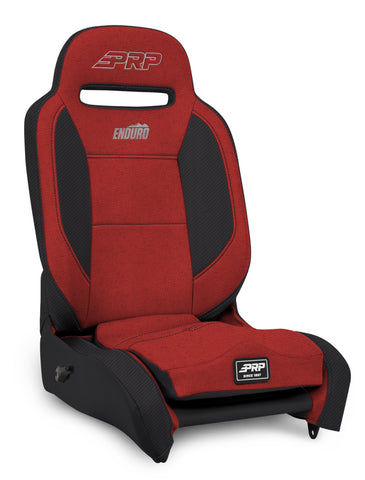 Enduro High Back Reclining Suspension Seat  Passenger Side; Black And Red