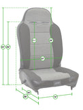 Enduro High Back Reclining Suspension Seat  Passenger Side; Black And Red