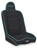 Daily Driver High Back Suspension Seat; Black & Teal Vinyl
