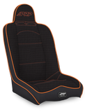 Daily Driver High Back Suspension Seat; Black & Orange Tweed
