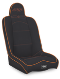 Daily Driver High Back Suspension Seat; Black & Orange Tweed
