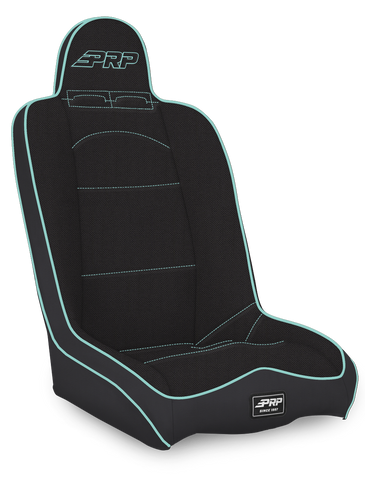 Daily Driver High Back Suspension Seat; Black & Teal Tweed