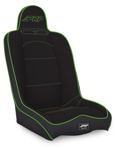 Daily Driver High Back Suspension Seat; Black & Green Tweed