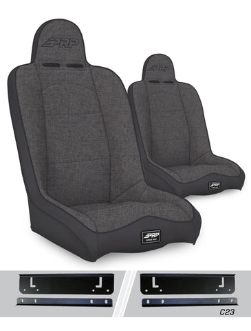Daily Driver High Back Suspension Seats Kit For 97-02 Jeep Wrangler TJ (Pair)  Grey