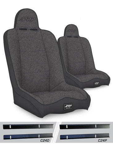 Daily Driver High Back Suspension Seats Kit For 03-06 Jeep Wrangler TJ (Pair)  Grey
